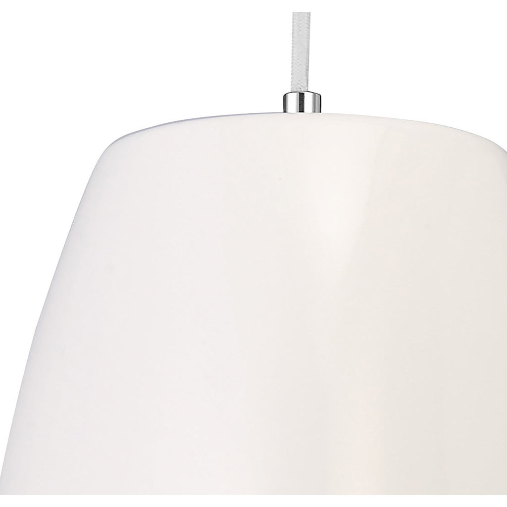 M4823 Triangle Pendant Small 1 Light E27 Gloss White/Polished Chrome