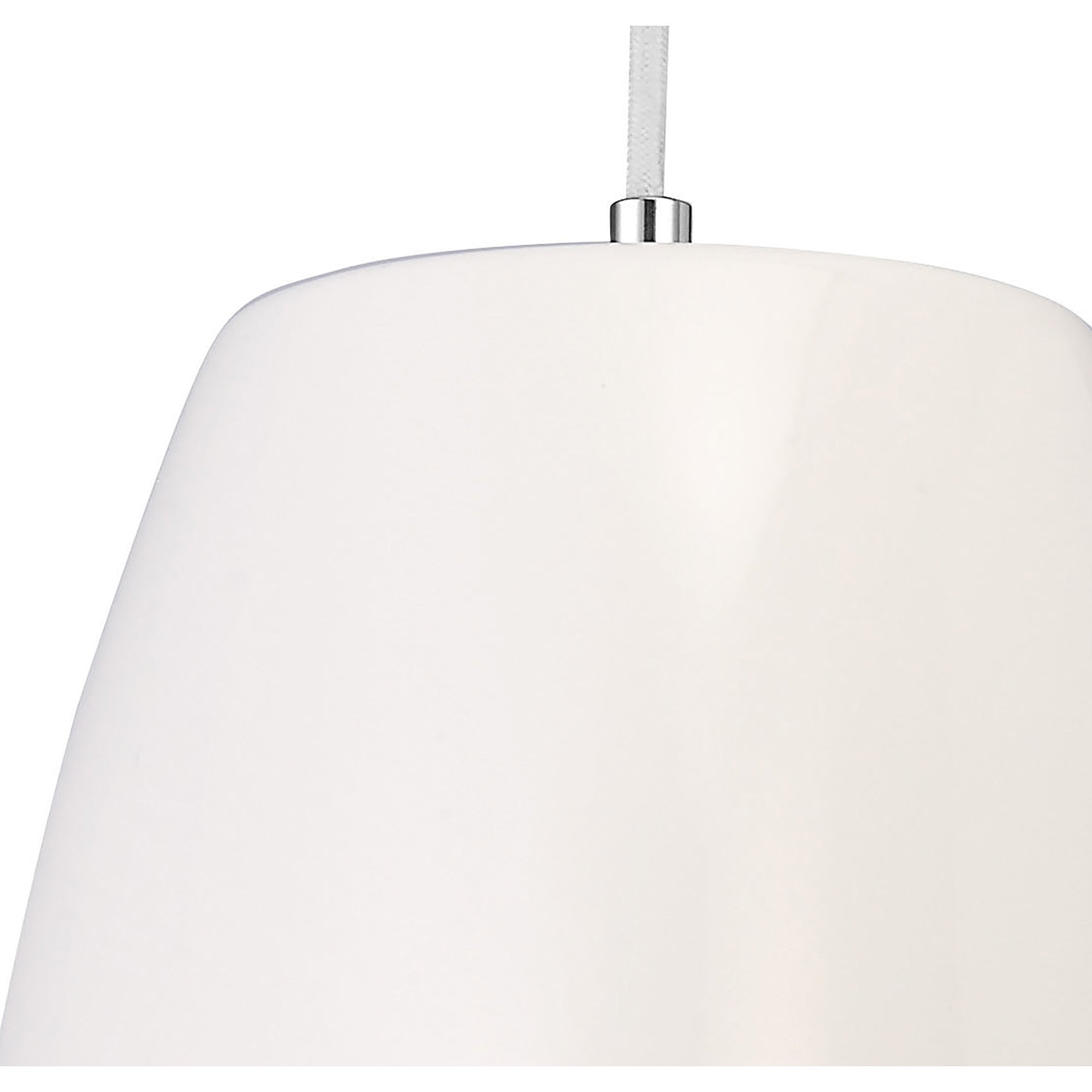 M4823 Triangle Pendant Small 1 Light E27 Gloss White/Polished Chrome