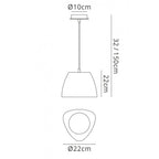 M4824 Triangle Pendant Small 1 Light E27 Beech/Polished Chrome