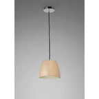 M4824 Triangle Pendant Small 1 Light E27 Beech/Polished Chrome
