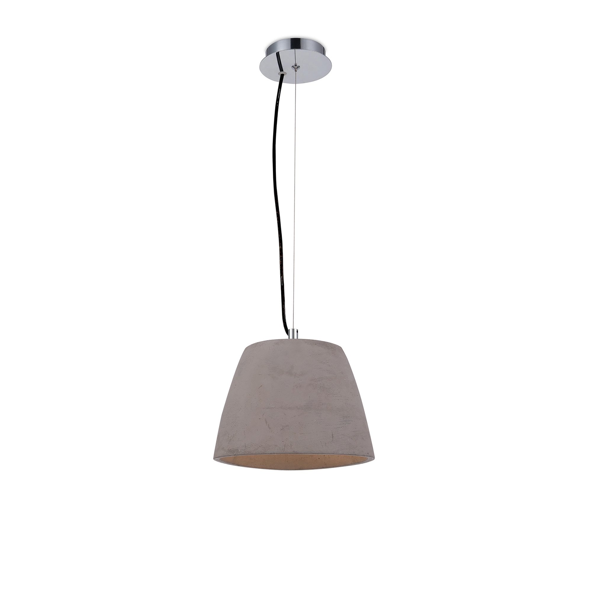 M4825 Triangle Pendant Small 1 Light E27 Cement/Polished Chrome