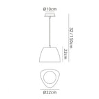 M4825 Triangle Pendant Small 1 Light E27 Cement/Polished Chrome