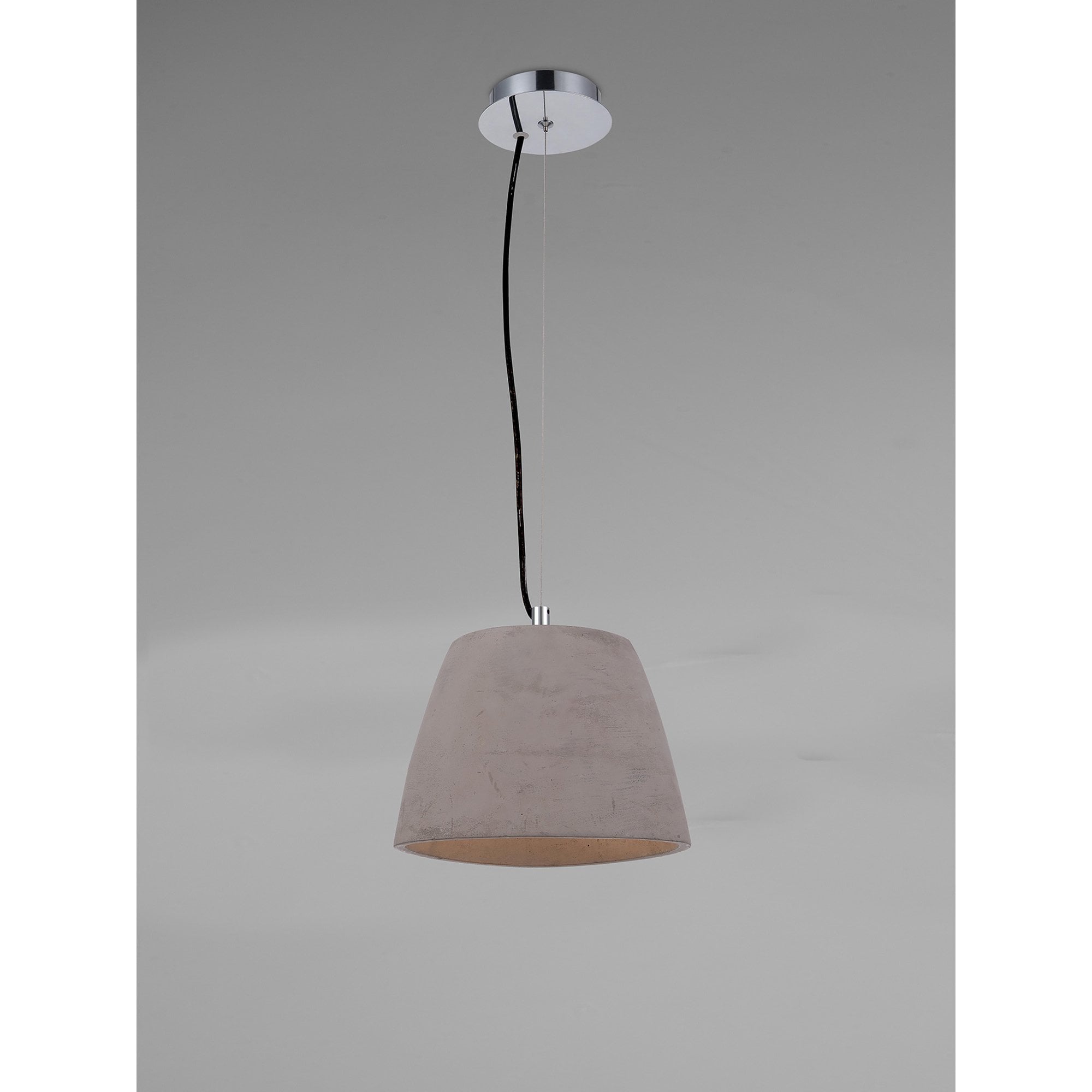 M4825 Triangle Pendant Small 1 Light E27 Cement/Polished Chrome