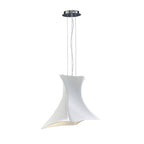 M5070 Twist Pendant 1 Light E27 Gloss White/Polished Chrome