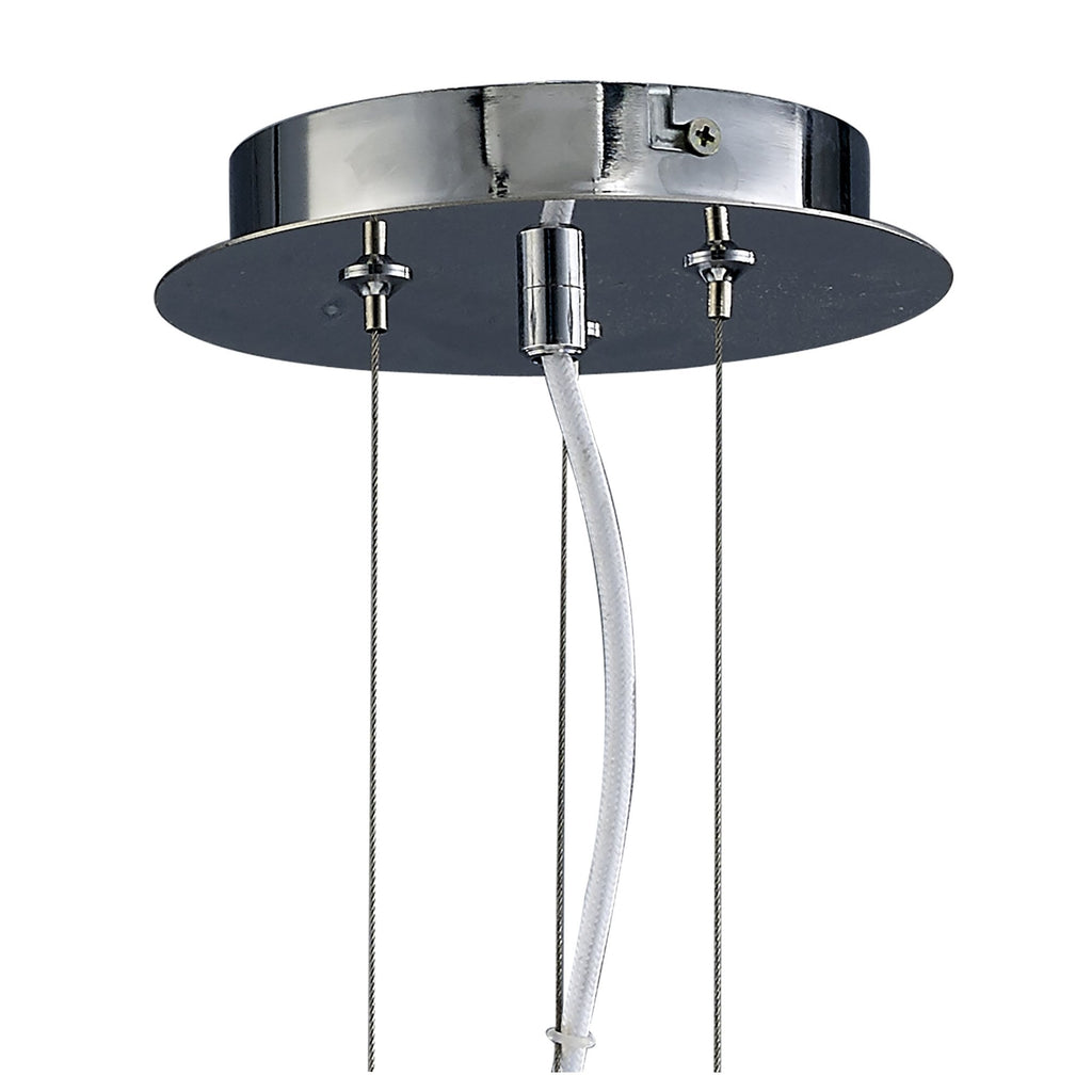M5070 Twist Pendant 1 Light E27 Gloss White/Polished Chrome