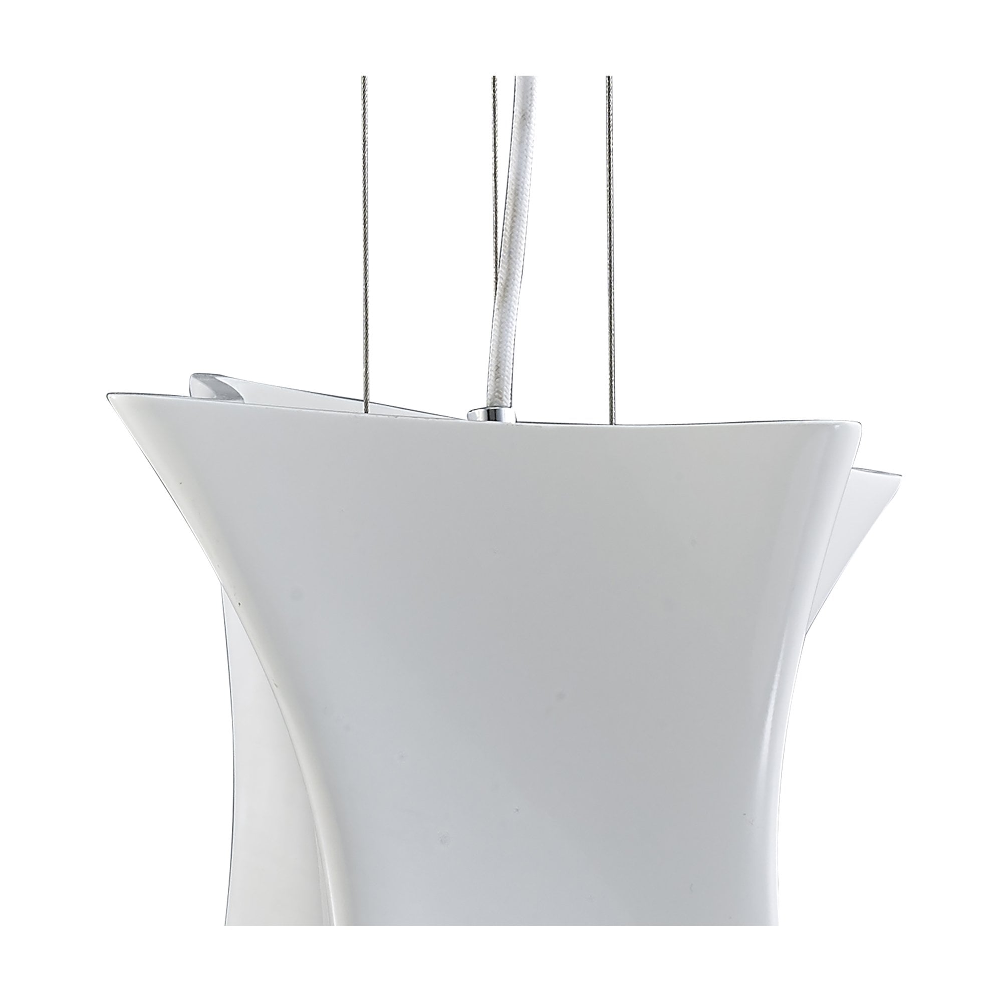 M5070 Twist Pendant 1 Light E27 Gloss White/Polished Chrome