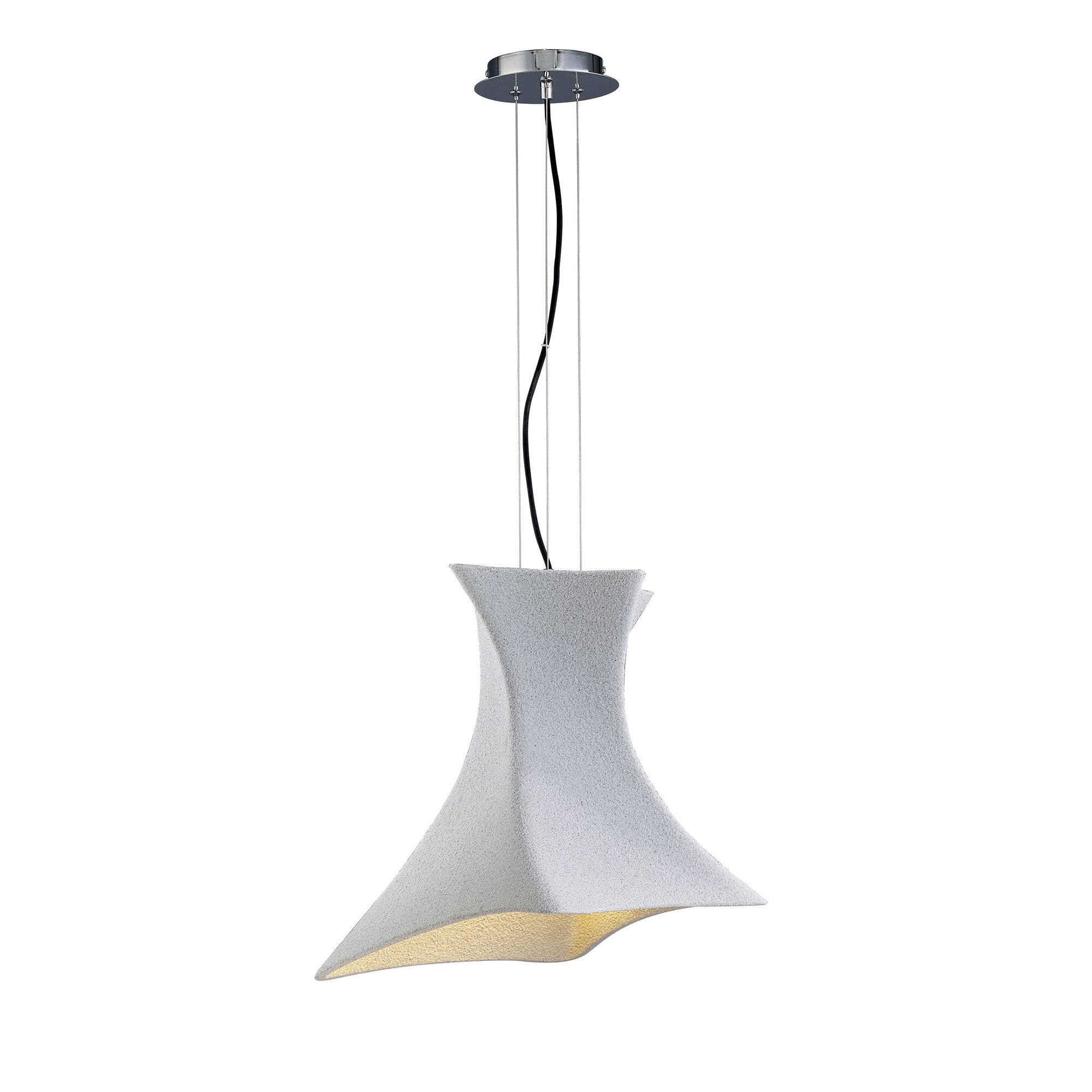 M5071 Twist Pendant 1 Light E27 Cement Effect/Polished Chrome