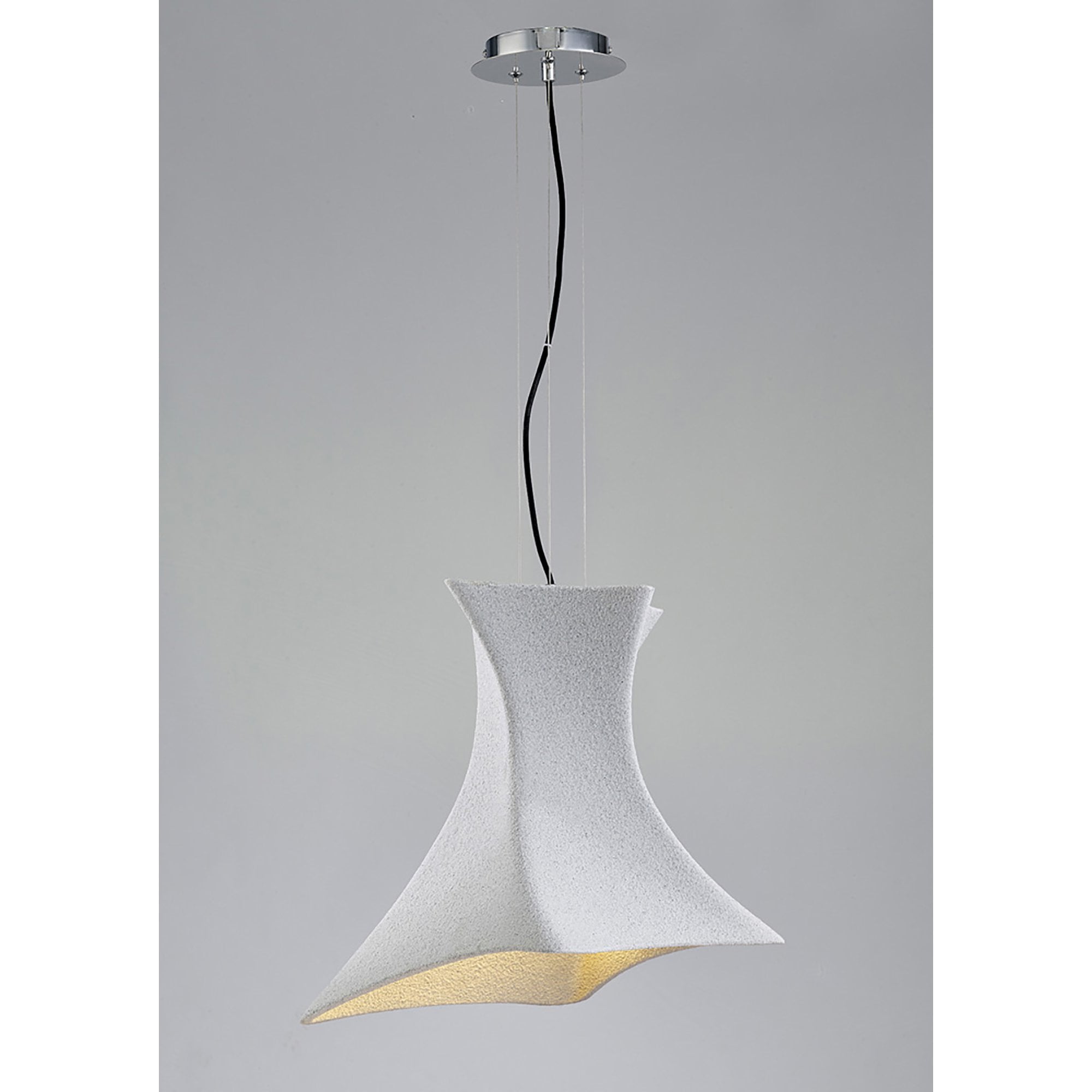 M5071 Twist Pendant 1 Light E27 Cement Effect/Polished Chrome
