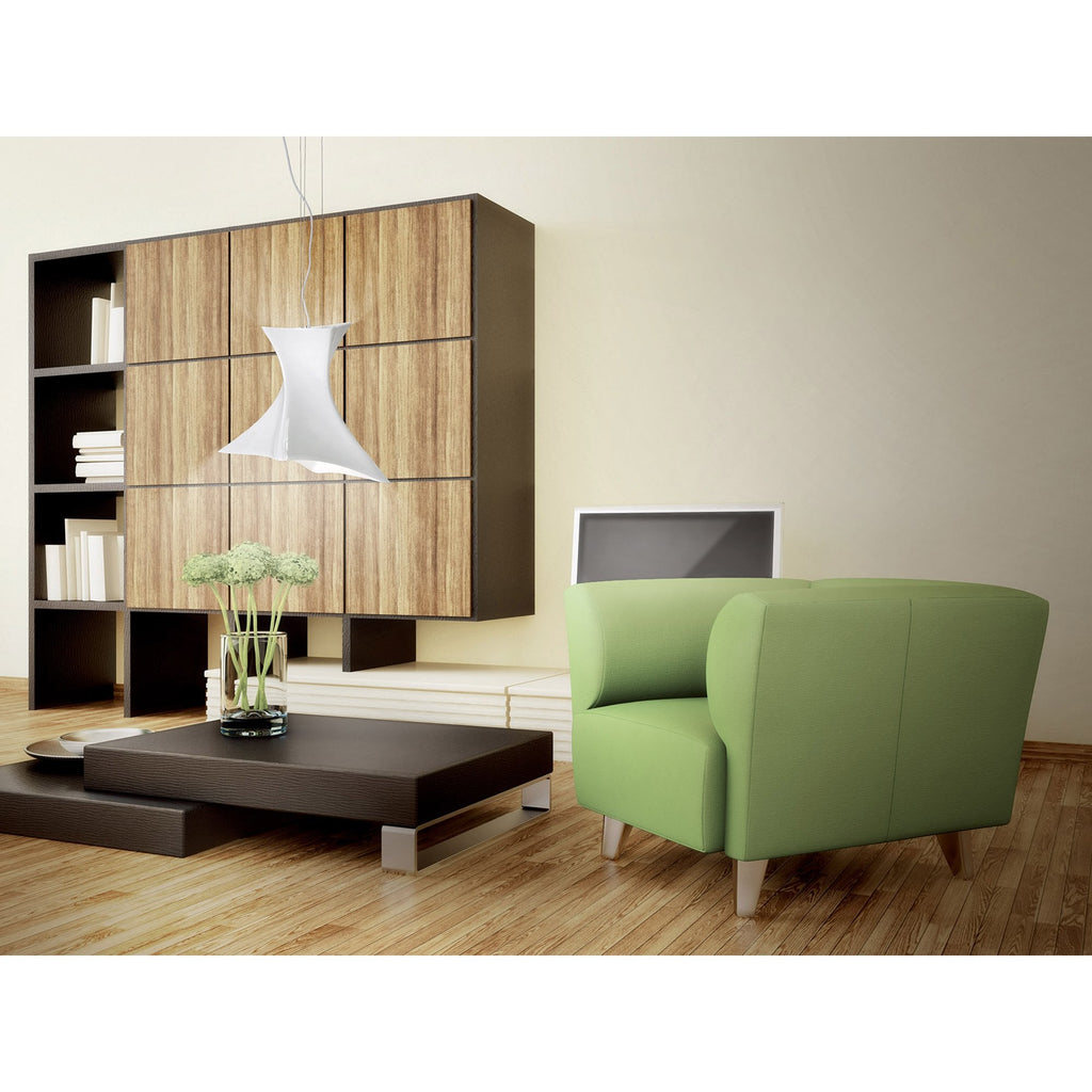 M5071 Twist Pendant 1 Light E27 Cement Effect/Polished Chrome
