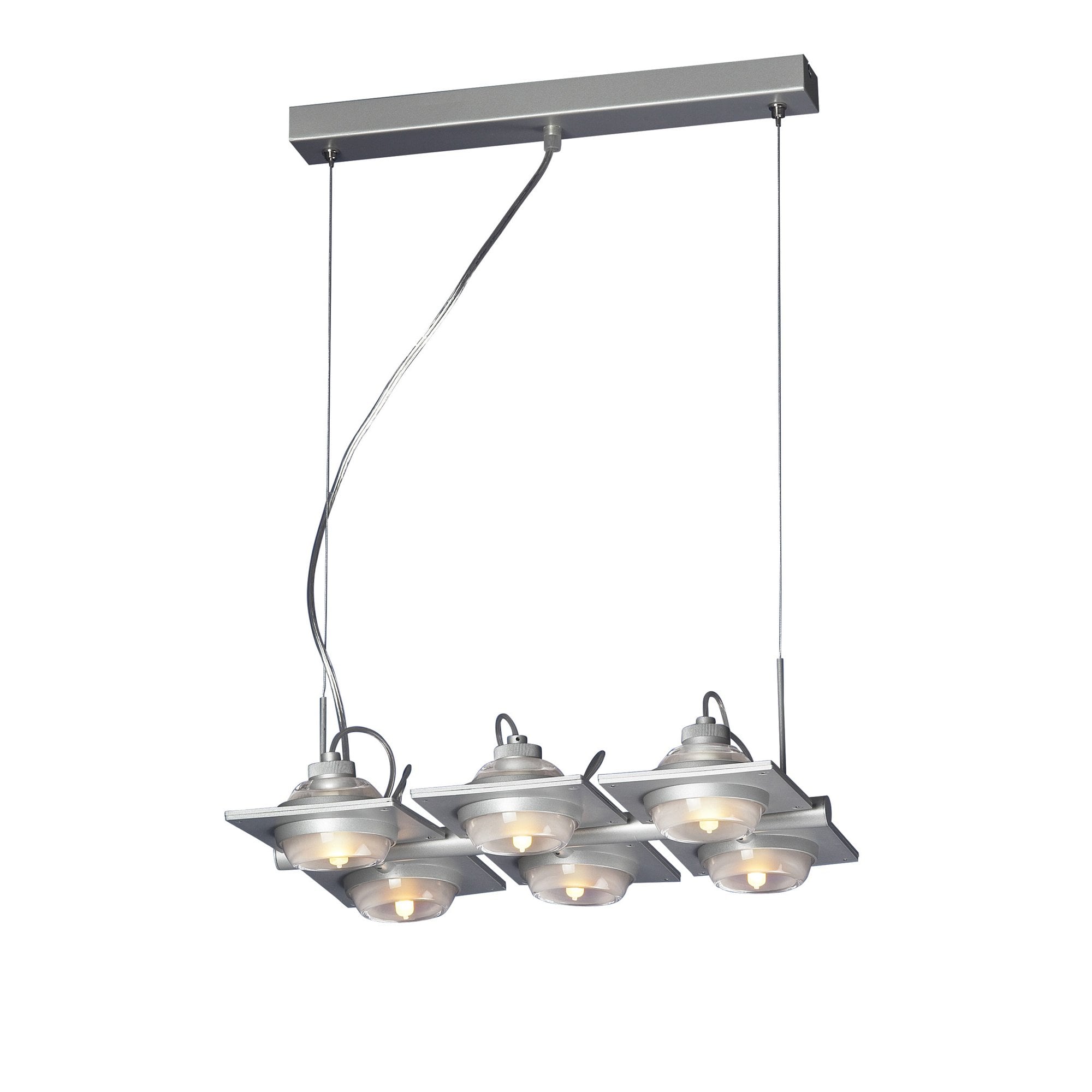 M40002 Ull Rectangular Pendant 6 Light G9 Silver Grey