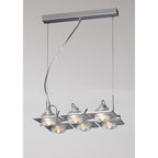 M40002 Ull Rectangular Pendant 6 Light G9 Silver Grey