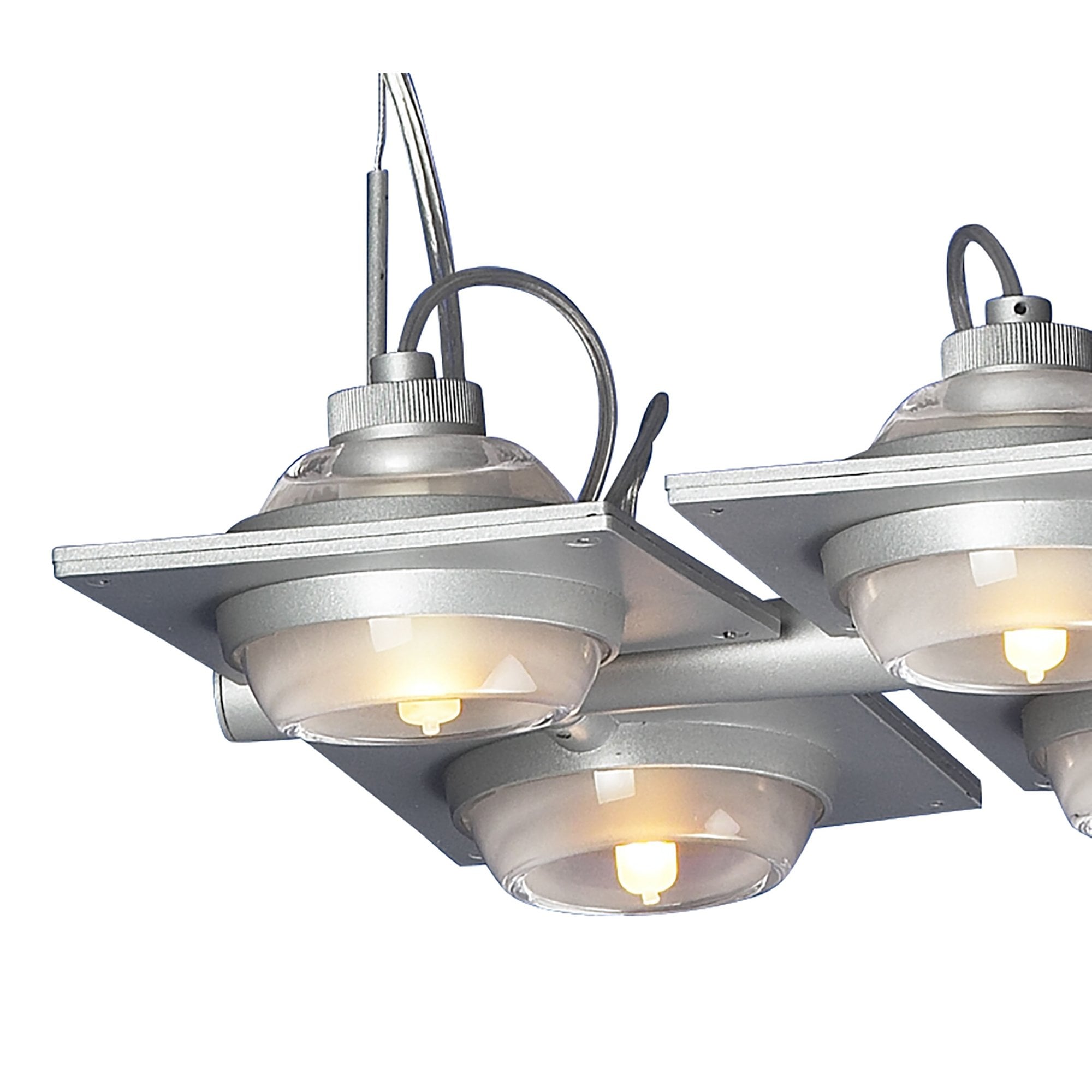 M40002 Ull Rectangular Pendant 6 Light G9 Silver Grey