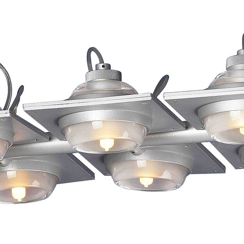M40002 Ull Rectangular Pendant 6 Light G9 Silver Grey