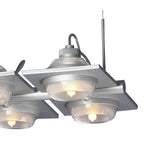 M40002 Ull Rectangular Pendant 6 Light G9 Silver Grey