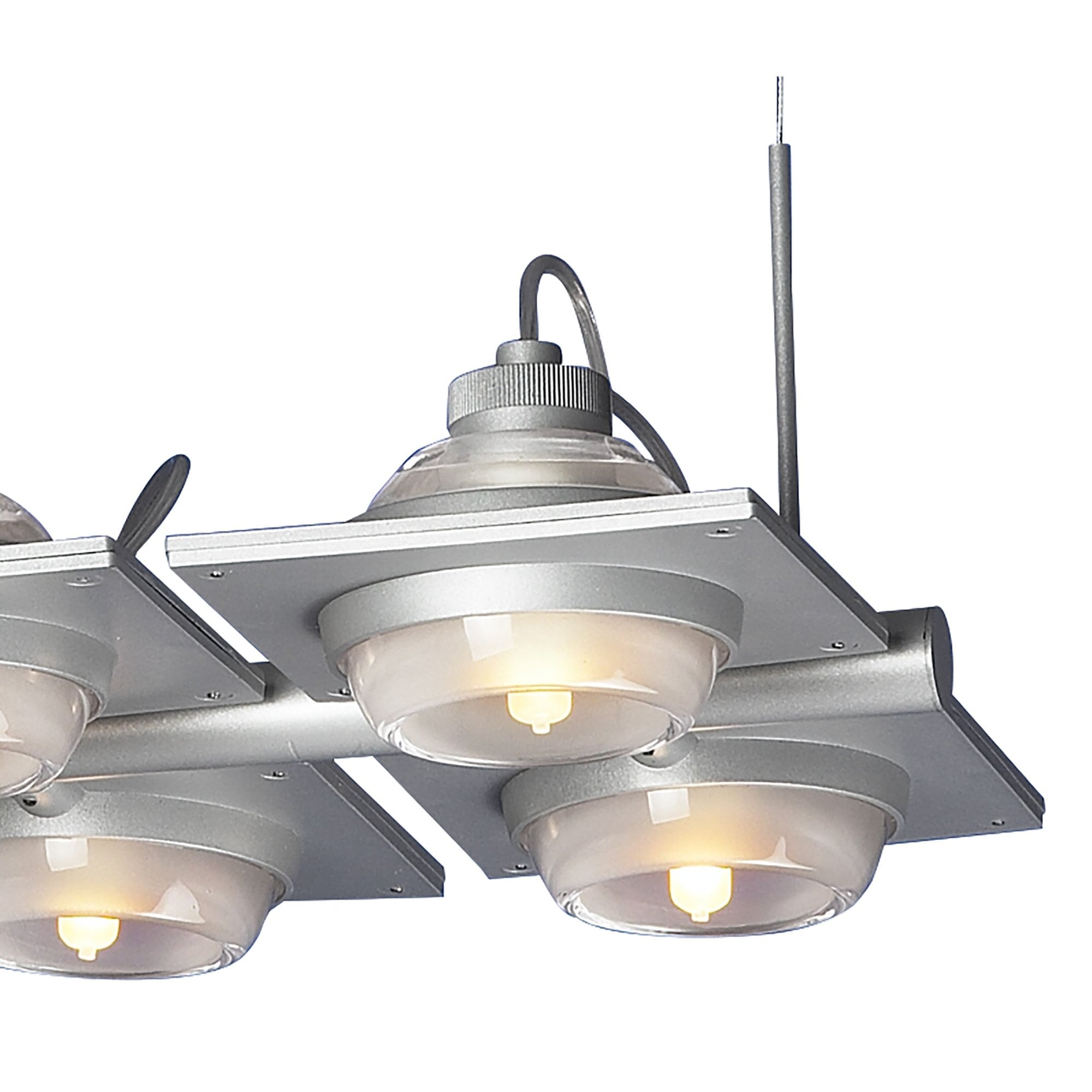 M40002 Ull Rectangular Pendant 6 Light G9 Silver Grey