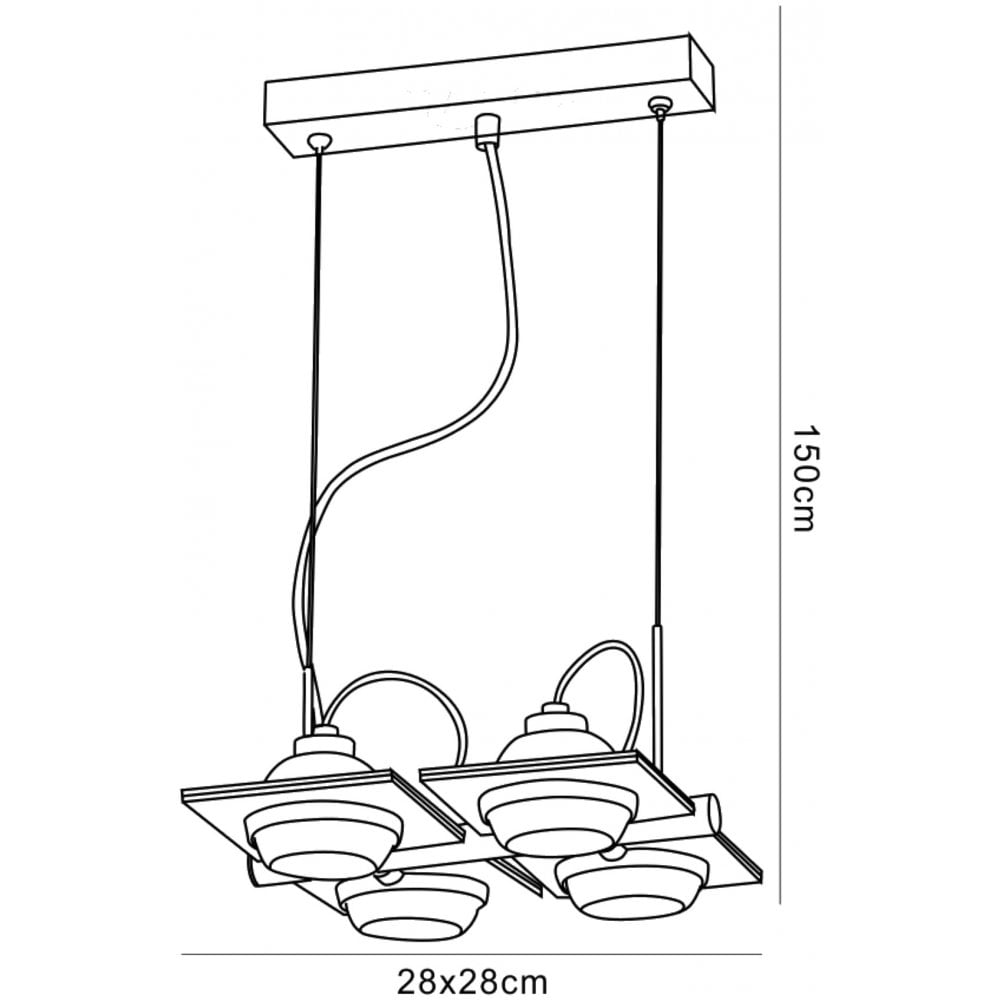 M40004 Ull Pendant 4 Light G9 Silver Grey