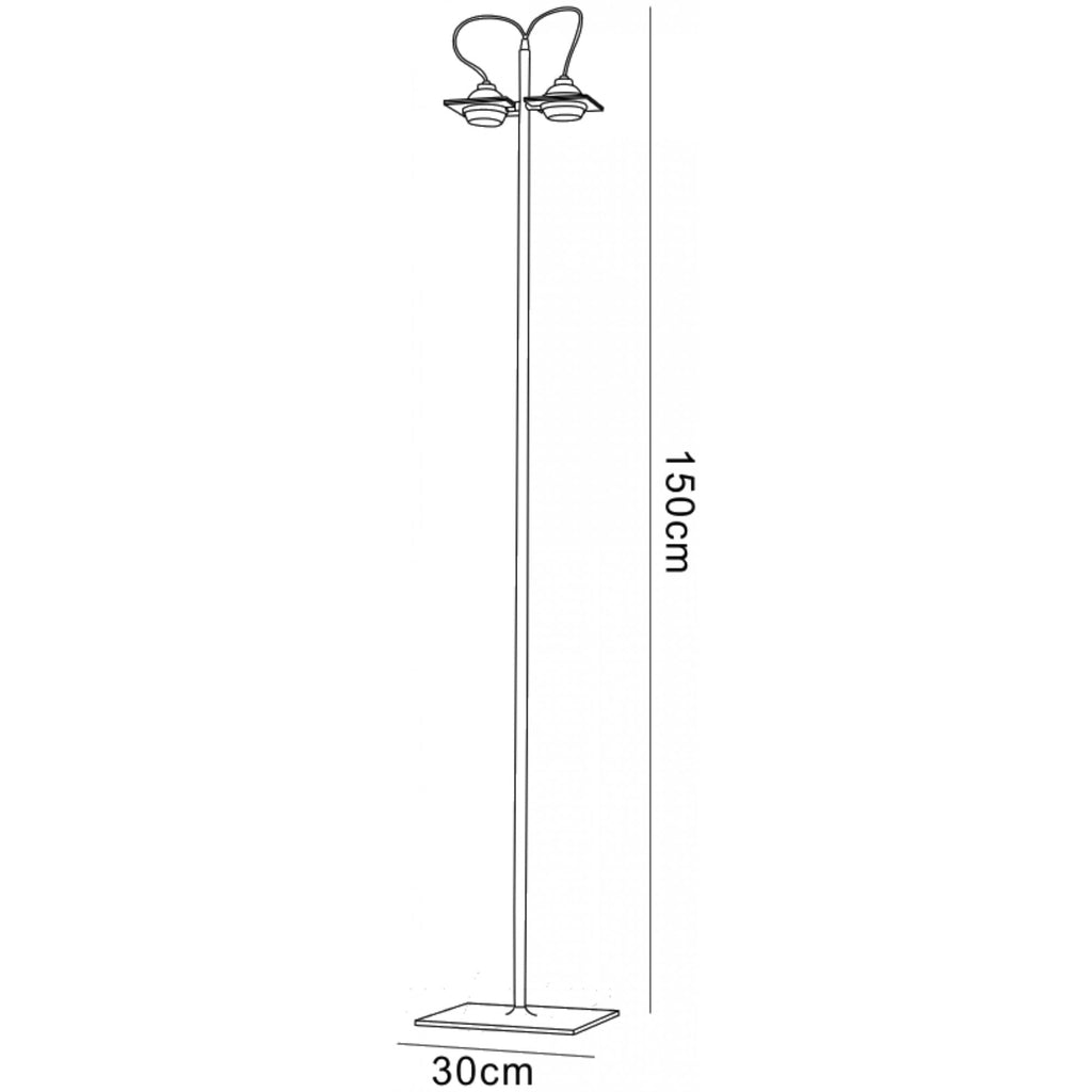 M40009 Ull Floor Lamp 2 Light G9 Silver Grey