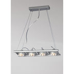 M40003 Ull Rectangular Pendant 4 Light G9 Silver Grey