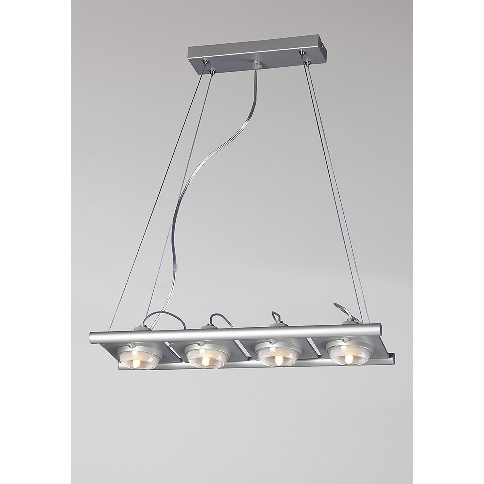 M40003 Ull Rectangular Pendant 4 Light G9 Silver Grey