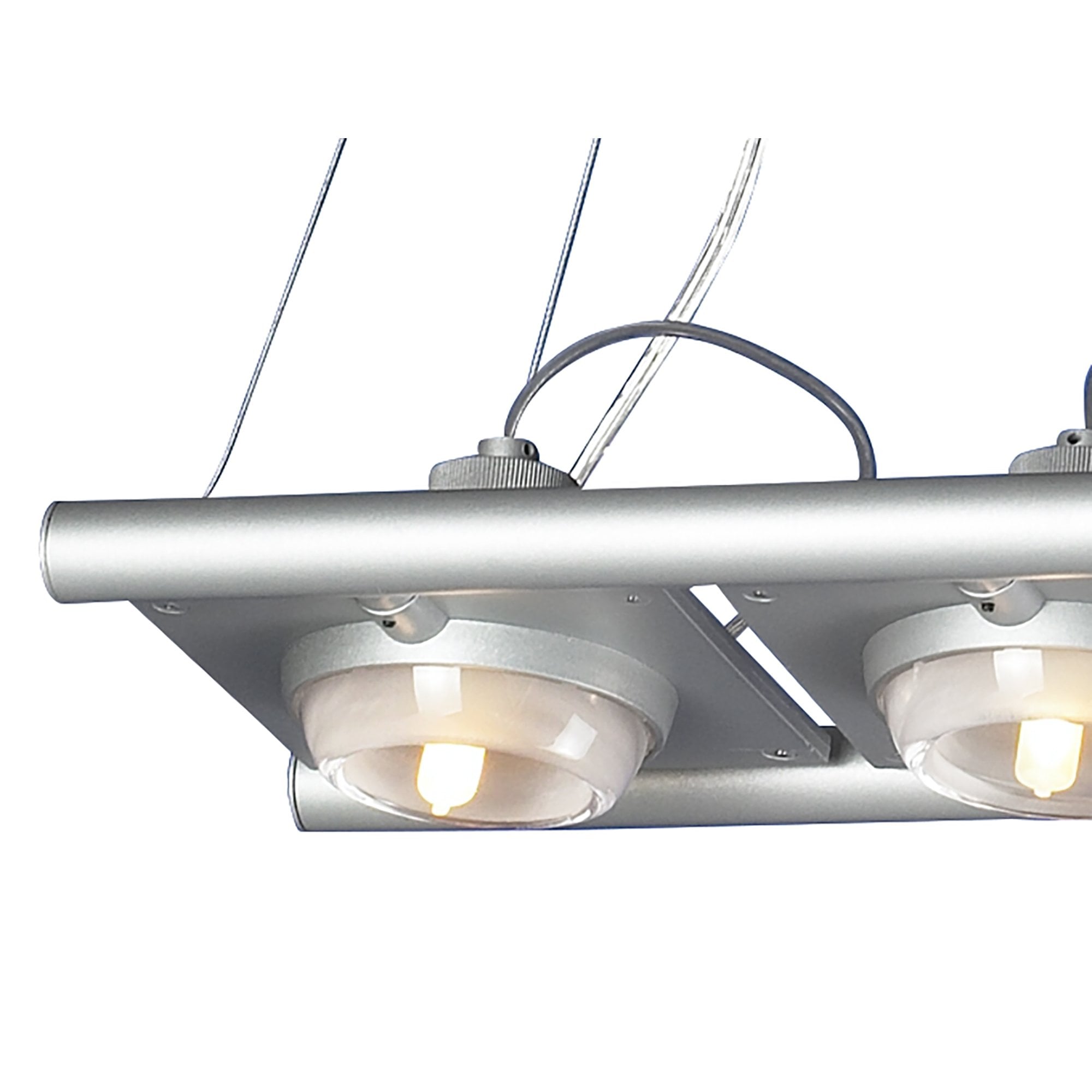 M40003 Ull Rectangular Pendant 4 Light G9 Silver Grey
