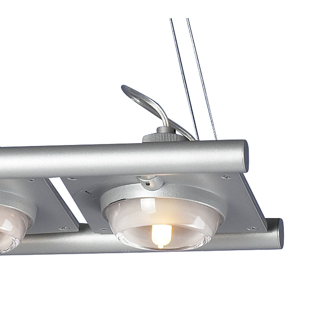 M40003 Ull Rectangular Pendant 4 Light G9 Silver Grey
