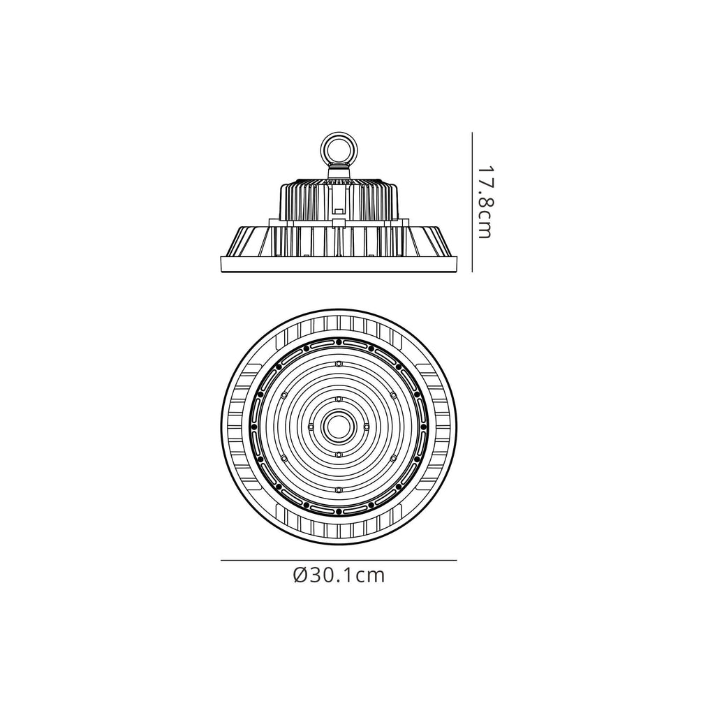 M7429 Urano UFO Bay Outdoor Downlight 200W LED Black
