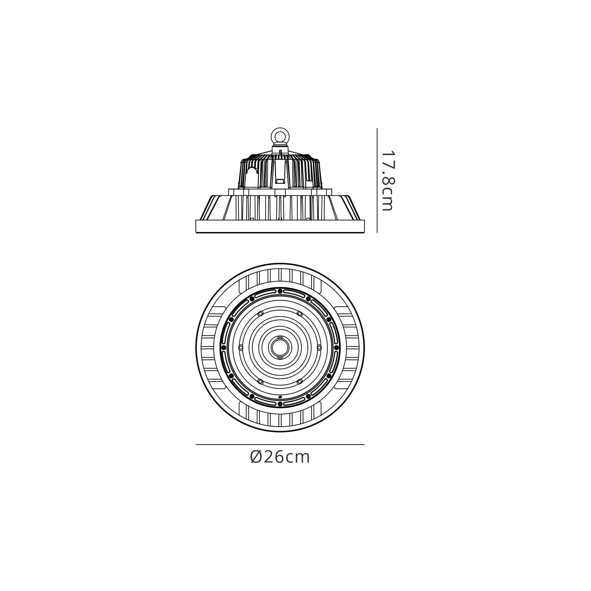 M7422 Urano UFO Bay Outdoor Downlight 150W LED Black (S)