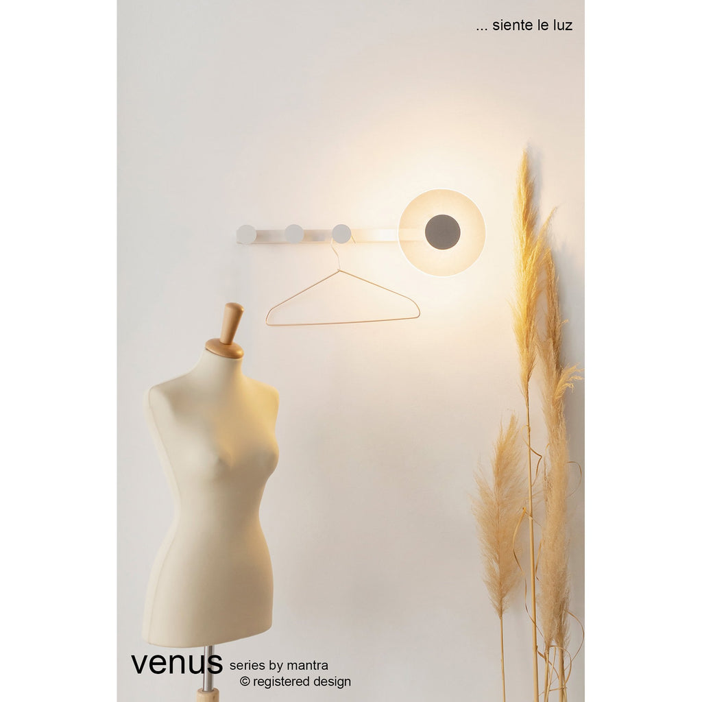 M7292 Venus Wall Lamp Coat Rack 6W LED White