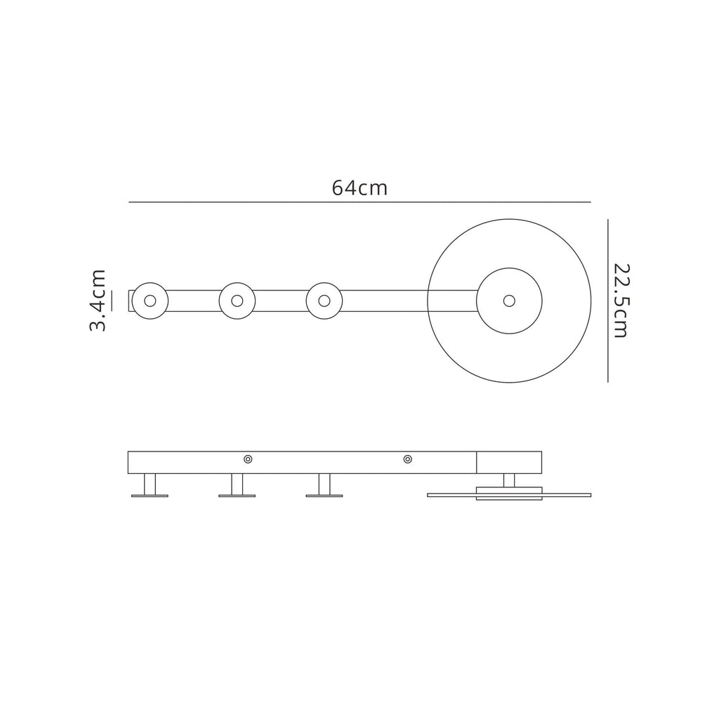 M7293 Venus Wall Lamp Coat Rack 6W LED Black