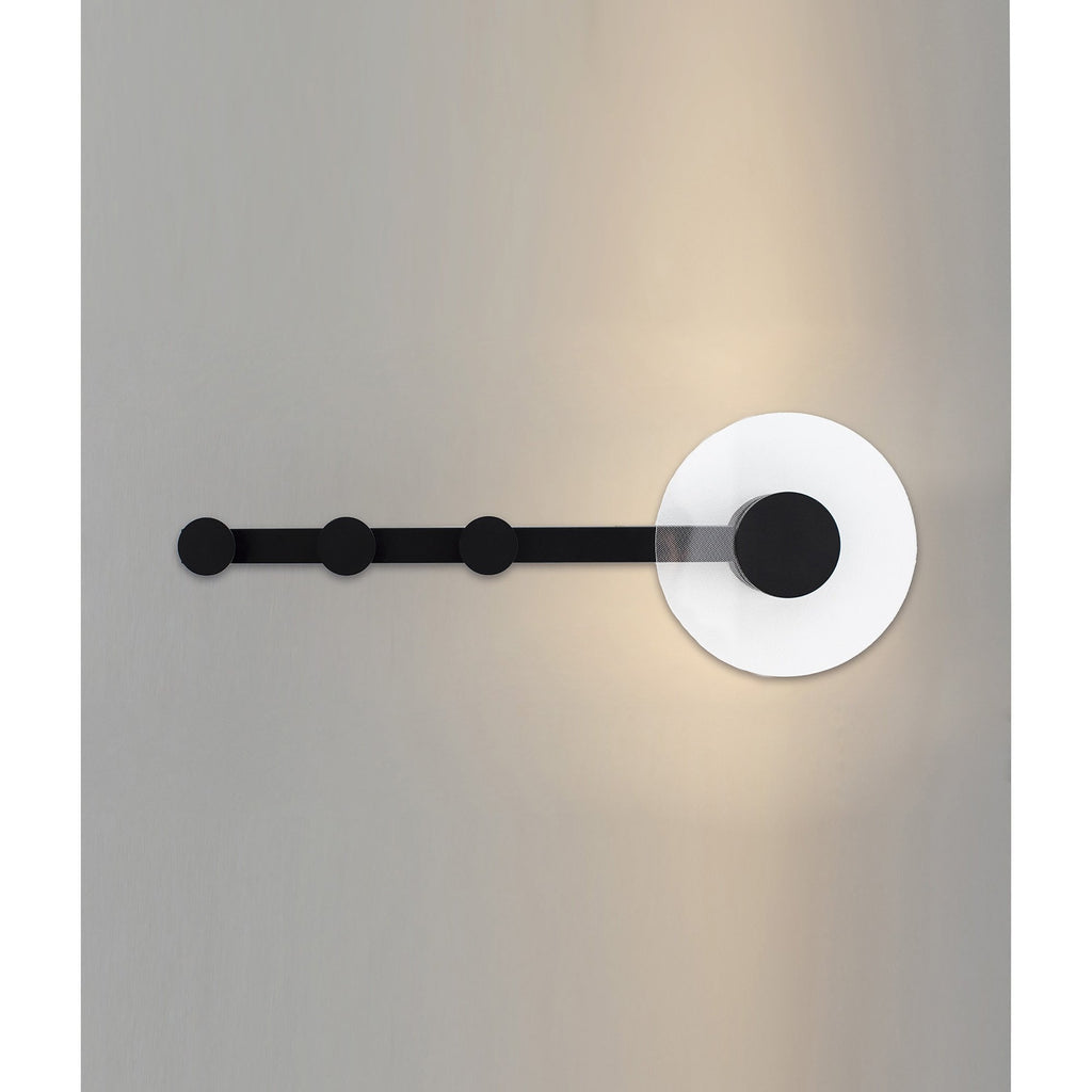 M7293 Venus Wall Lamp Coat Rack 6W LED Black