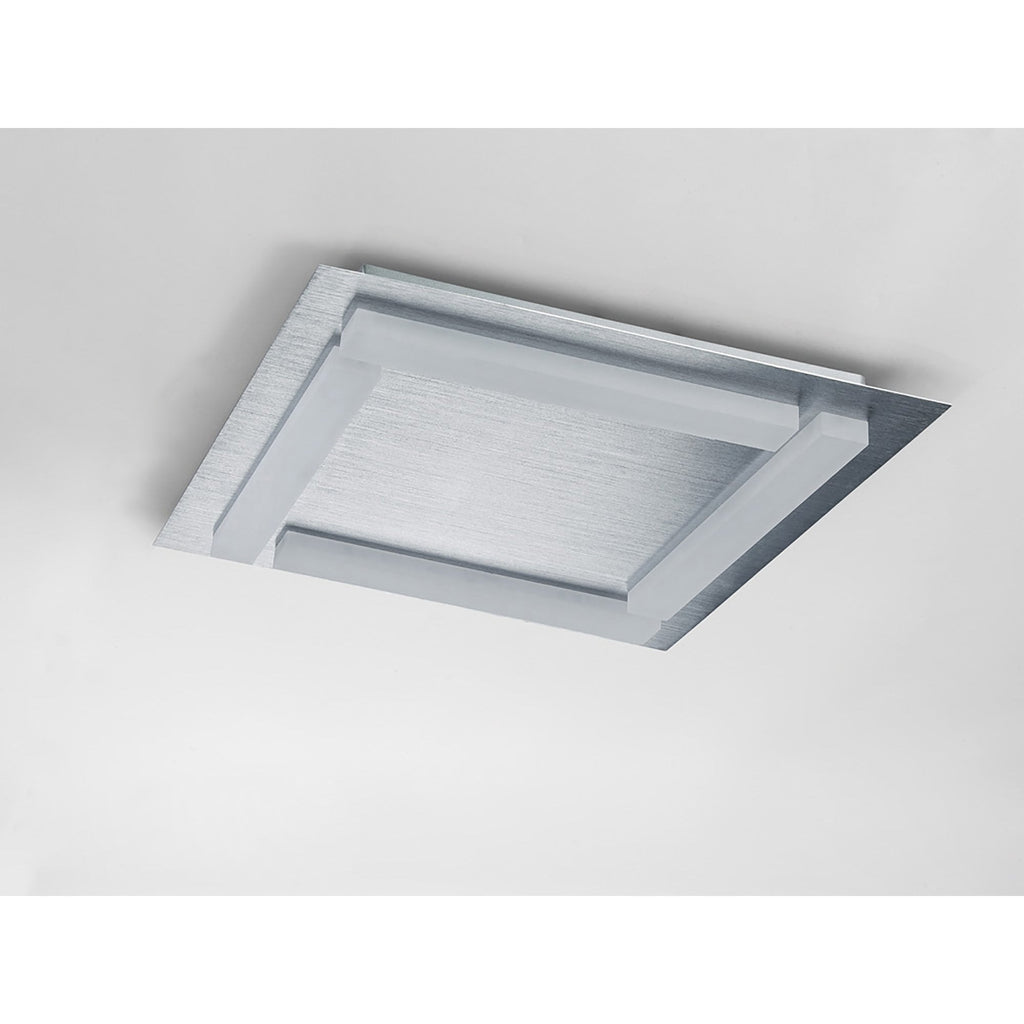 M8311/1 Verona Square Ceiling 4 Light 20W LED Satin Aluminium/Frosted Acrylic