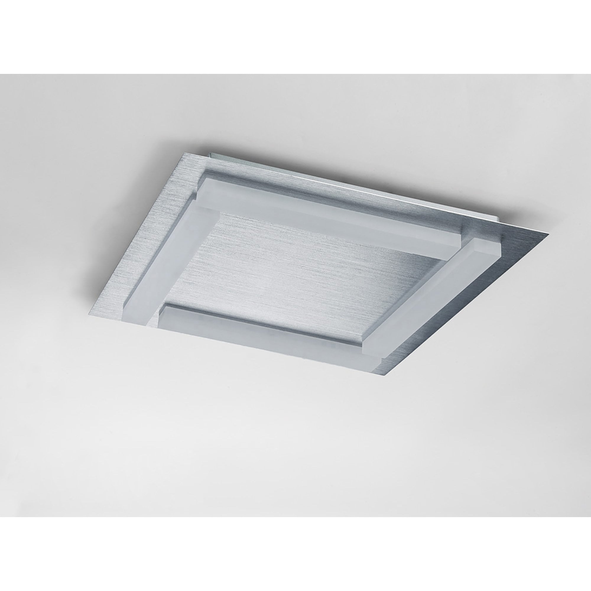 M8311/1 Verona Square Ceiling 4 Light 20W LED Satin Aluminium/Frosted Acrylic