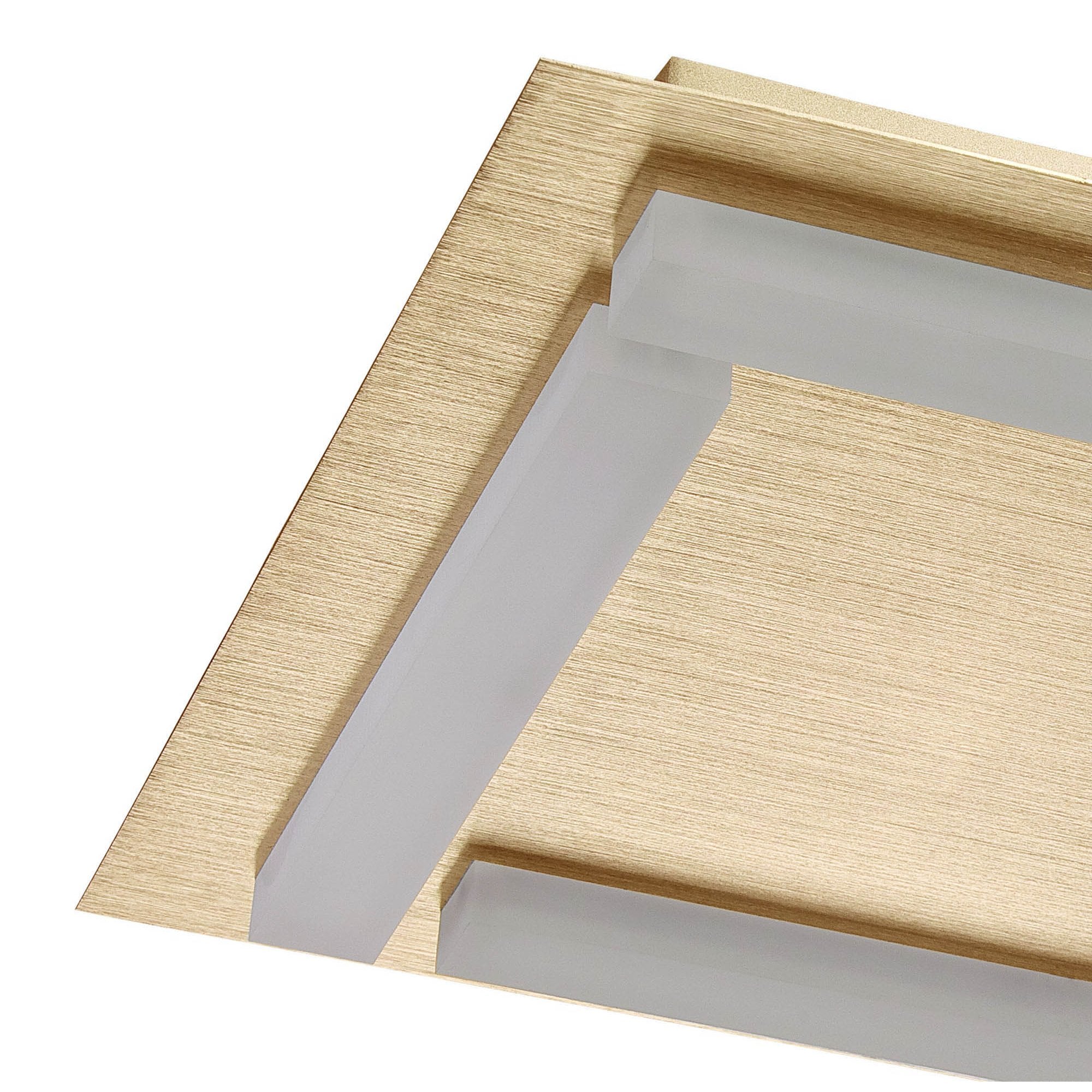 M8312/1 Verona Square Ceiling 4 Light 20W LED Satin Gold/Frosted Acrylic