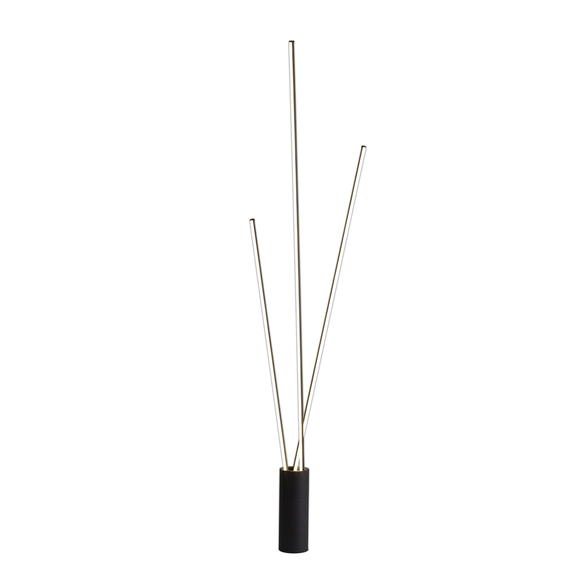 M7348 Vertical 3 Light Floor Lamp 60W LED Dimmable Black