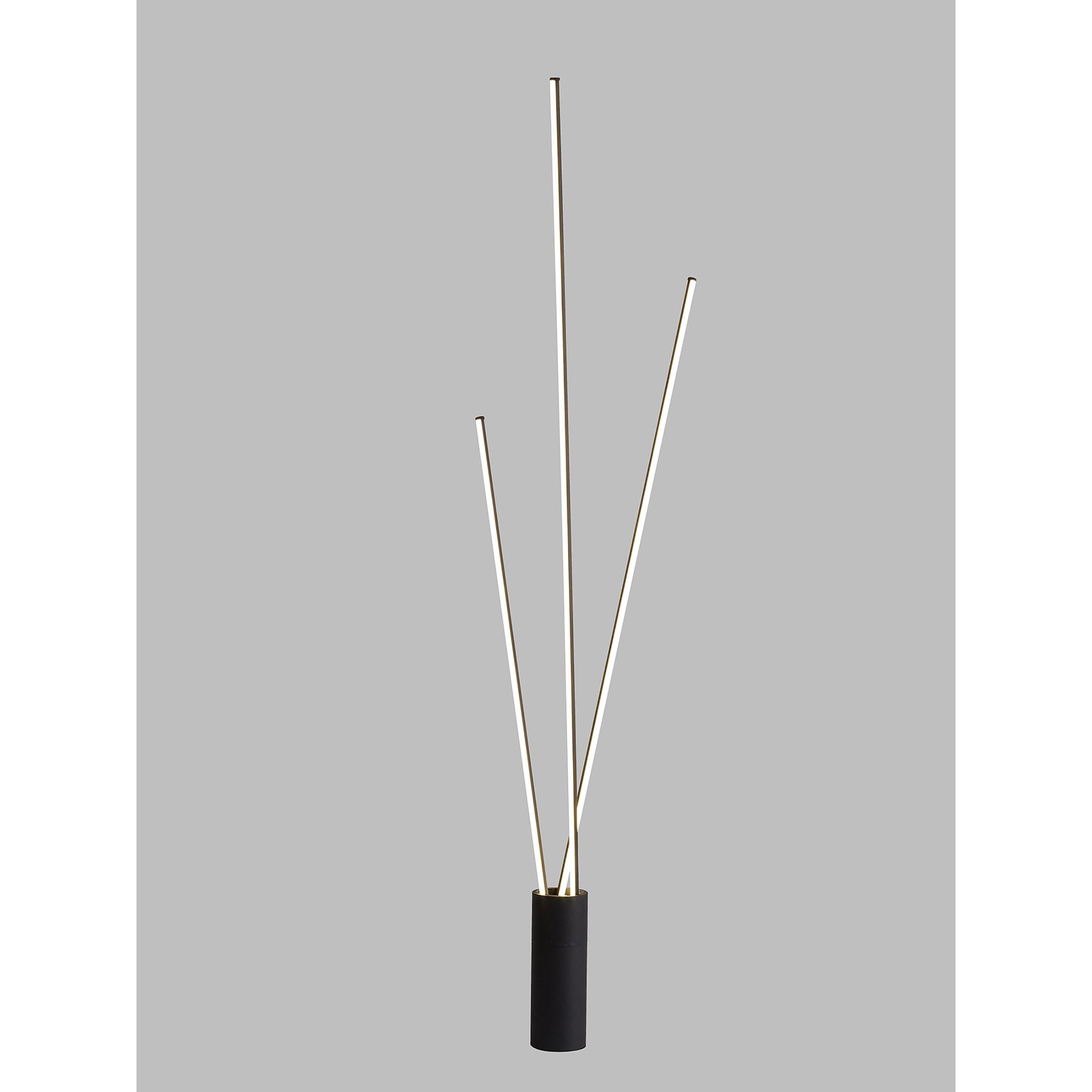 M7348 Vertical 3 Light Floor Lamp 60W LED Dimmable Black