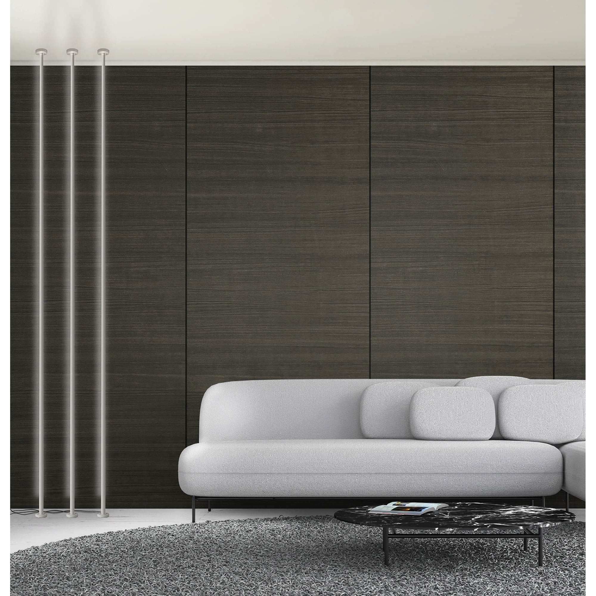 M7348 Vertical 3 Light Floor Lamp 60W LED Dimmable Black