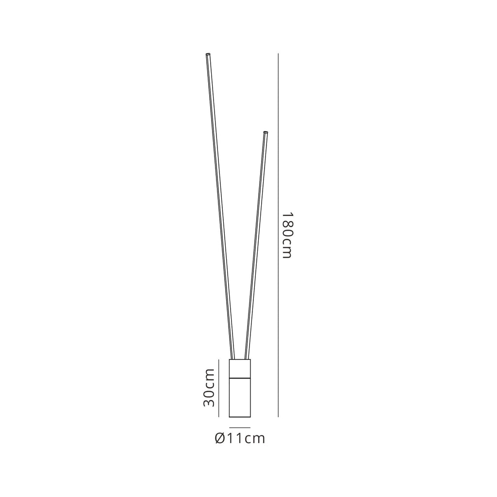 M7345 Vertical 2 Light Floor Lamp 44W LED Dimmable White