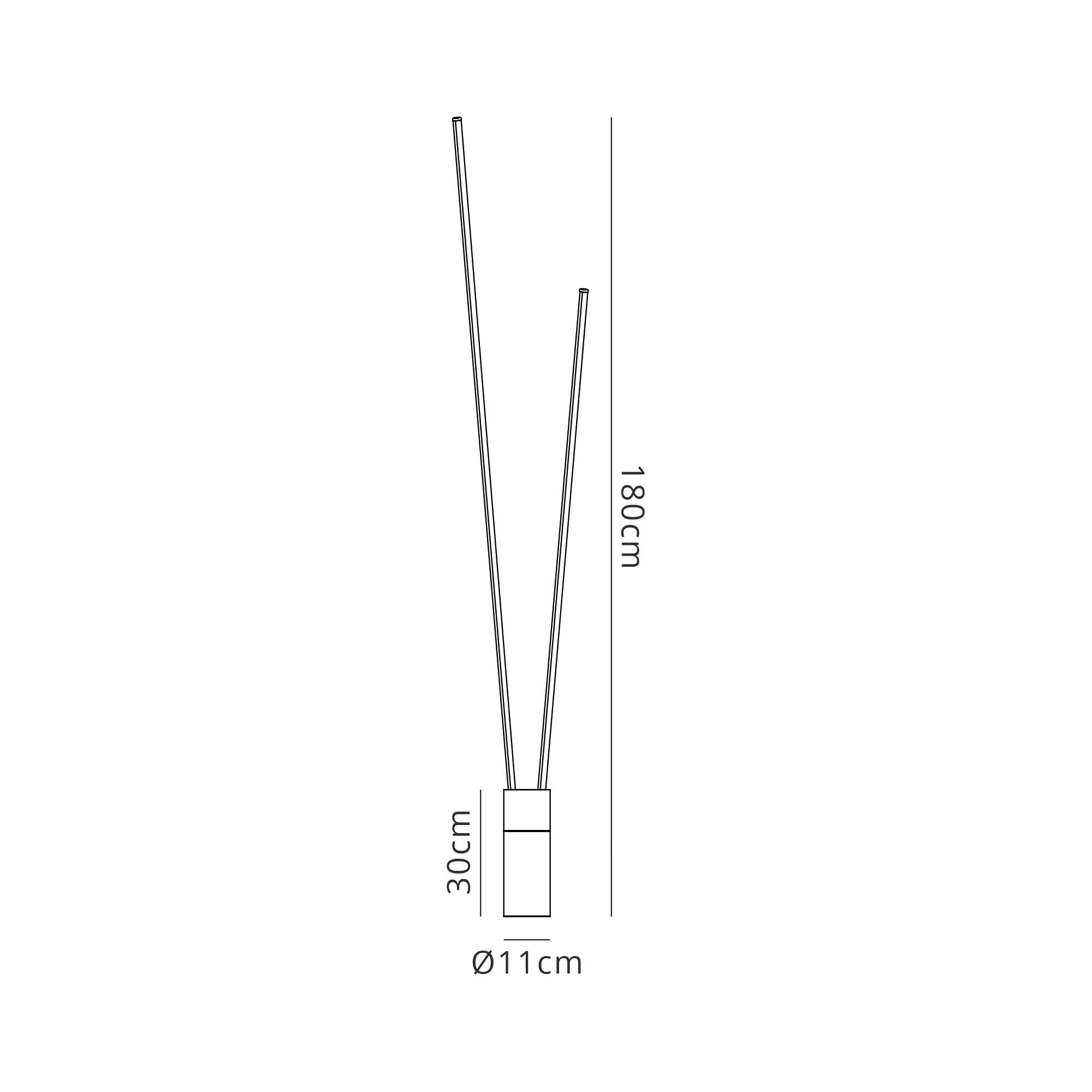 M7345 Vertical 2 Light Floor Lamp 44W LED Dimmable White