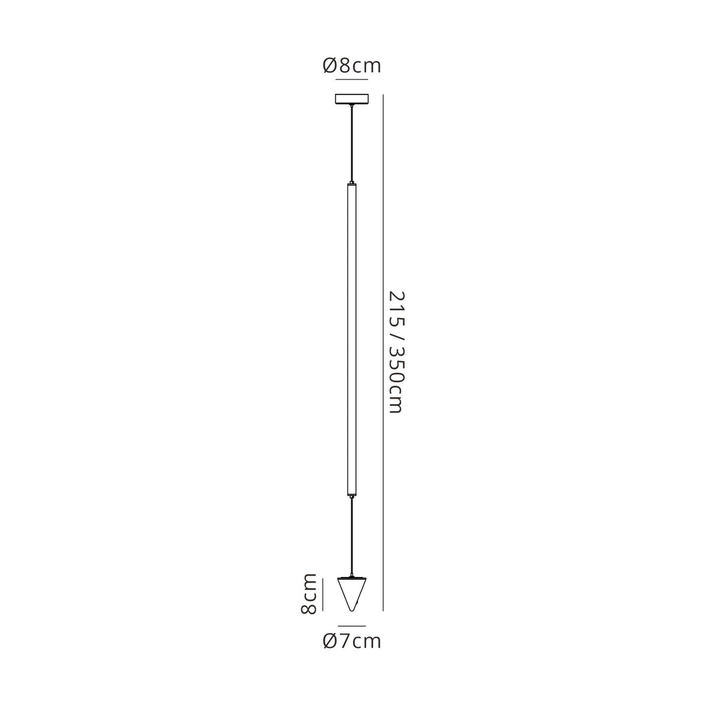 M7352 Vertical Pendant/Floor Lamp 36W LED Dimmable Black