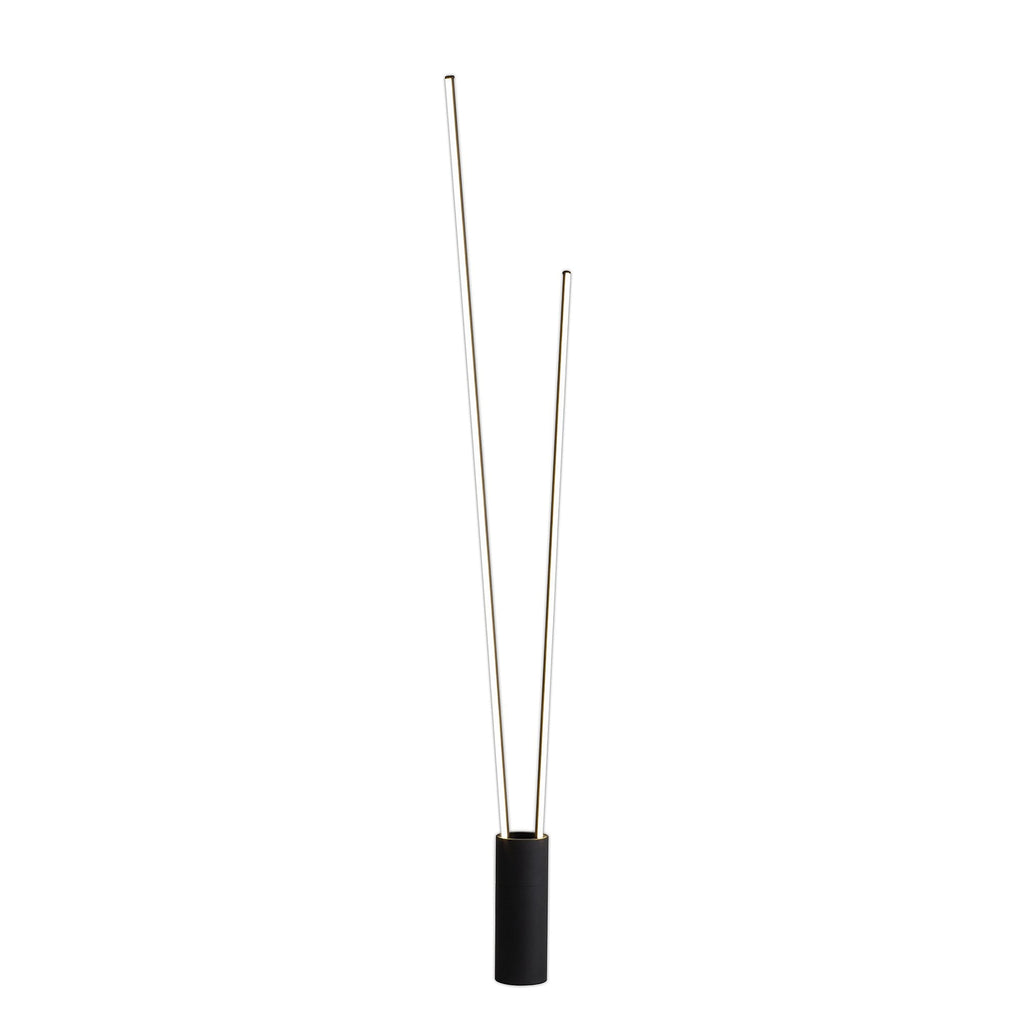 M7346 Vertical 2 Light Floor Lamp 44W LED Dimmable Black