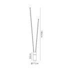 M7346 Vertical 2 Light Floor Lamp 44W LED Dimmable Black