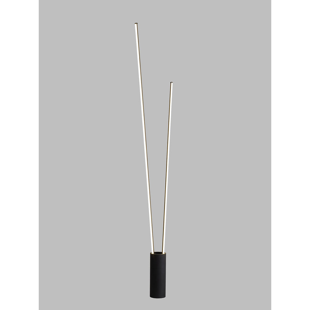 M7346 Vertical 2 Light Floor Lamp 44W LED Dimmable Black