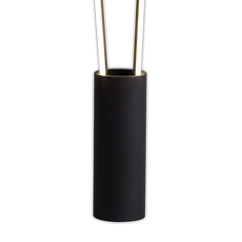 M7346 Vertical 2 Light Floor Lamp 44W LED Dimmable Black