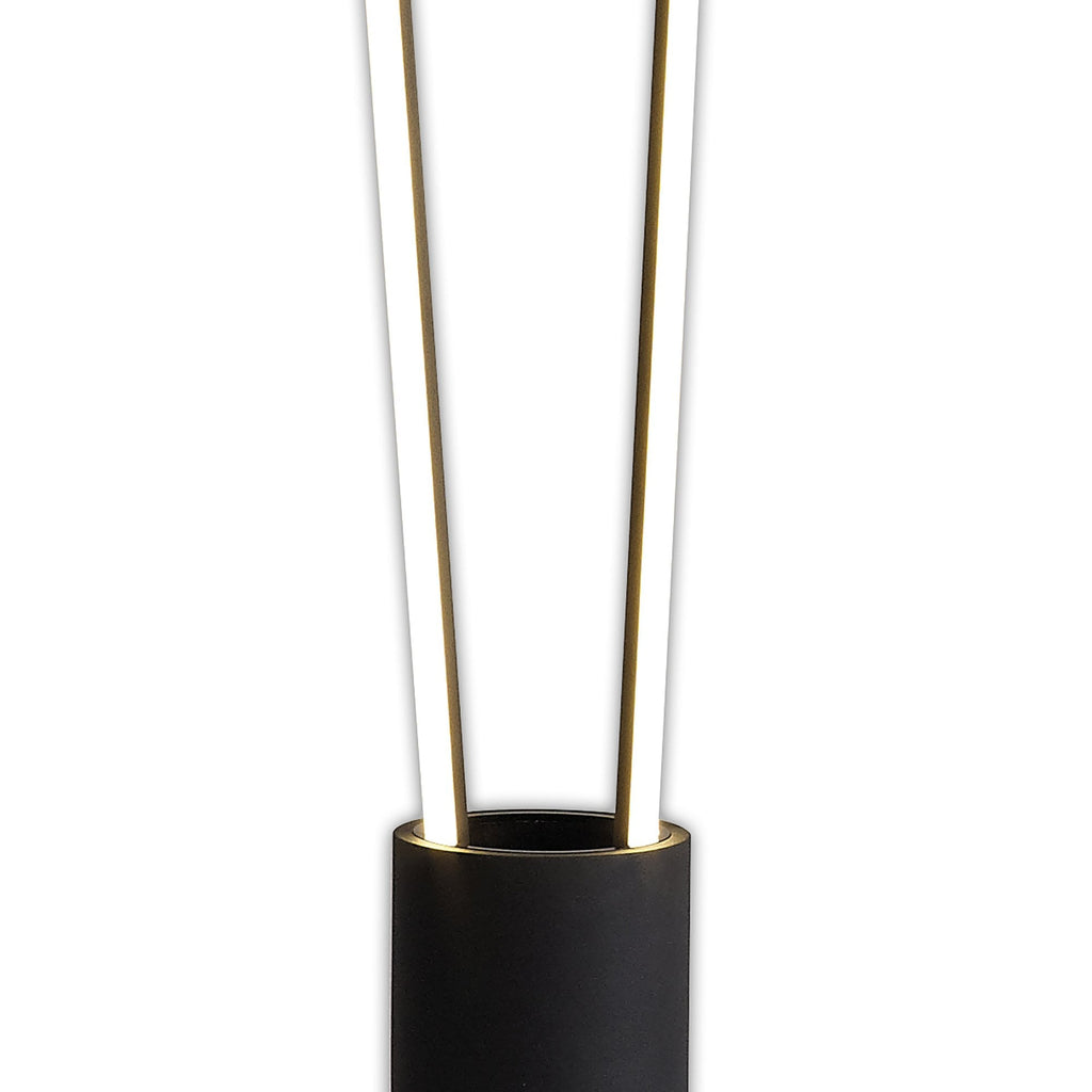 M7346 Vertical 2 Light Floor Lamp 44W LED Dimmable Black