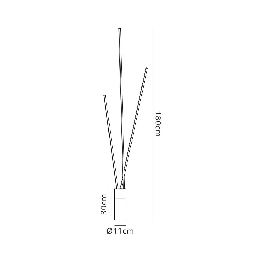 M7347 Vertical 3 Light Floor Lamp 60W LED Dimmable White