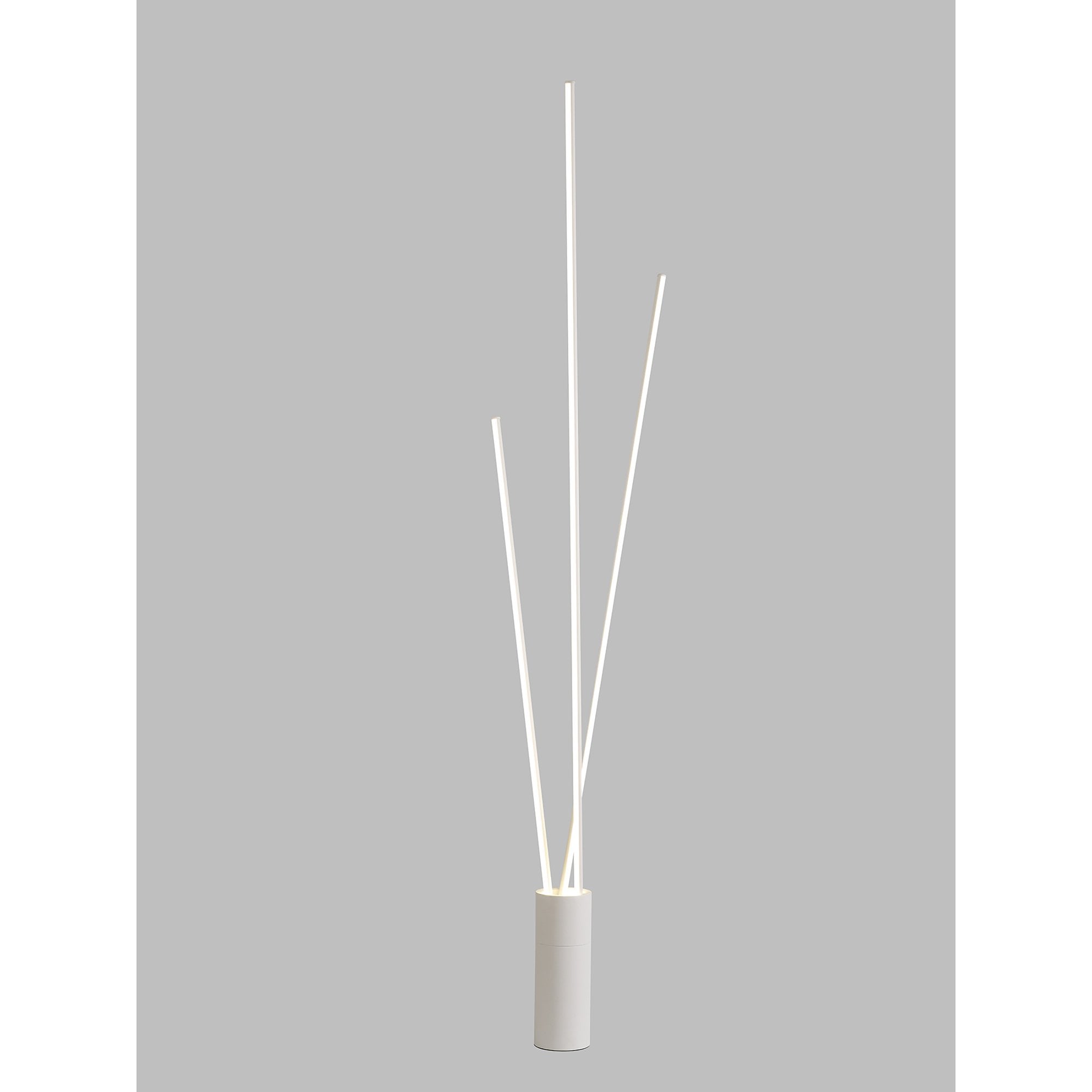 M7347 Vertical 3 Light Floor Lamp 60W LED Dimmable White