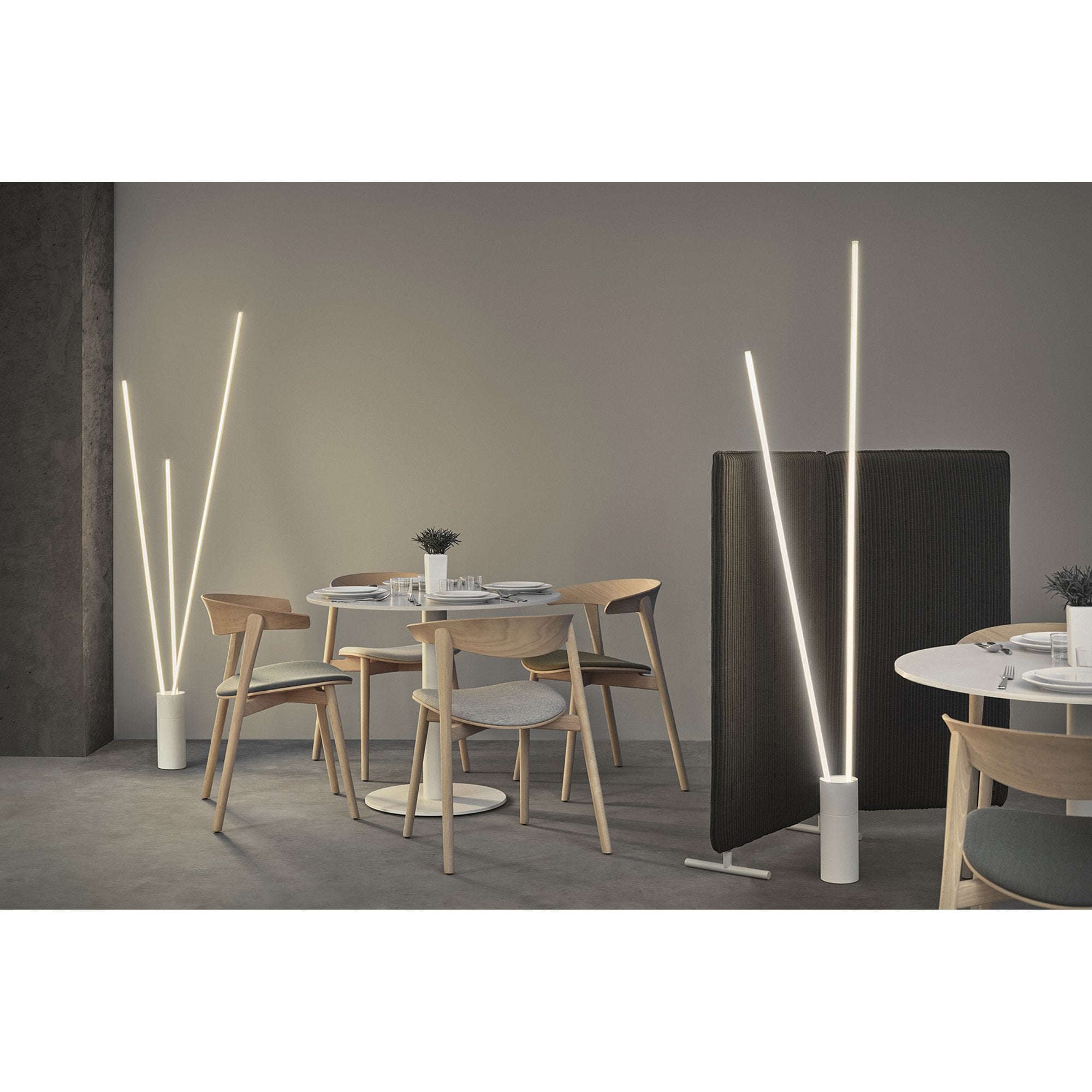 M7347 Vertical 3 Light Floor Lamp 60W LED Dimmable White