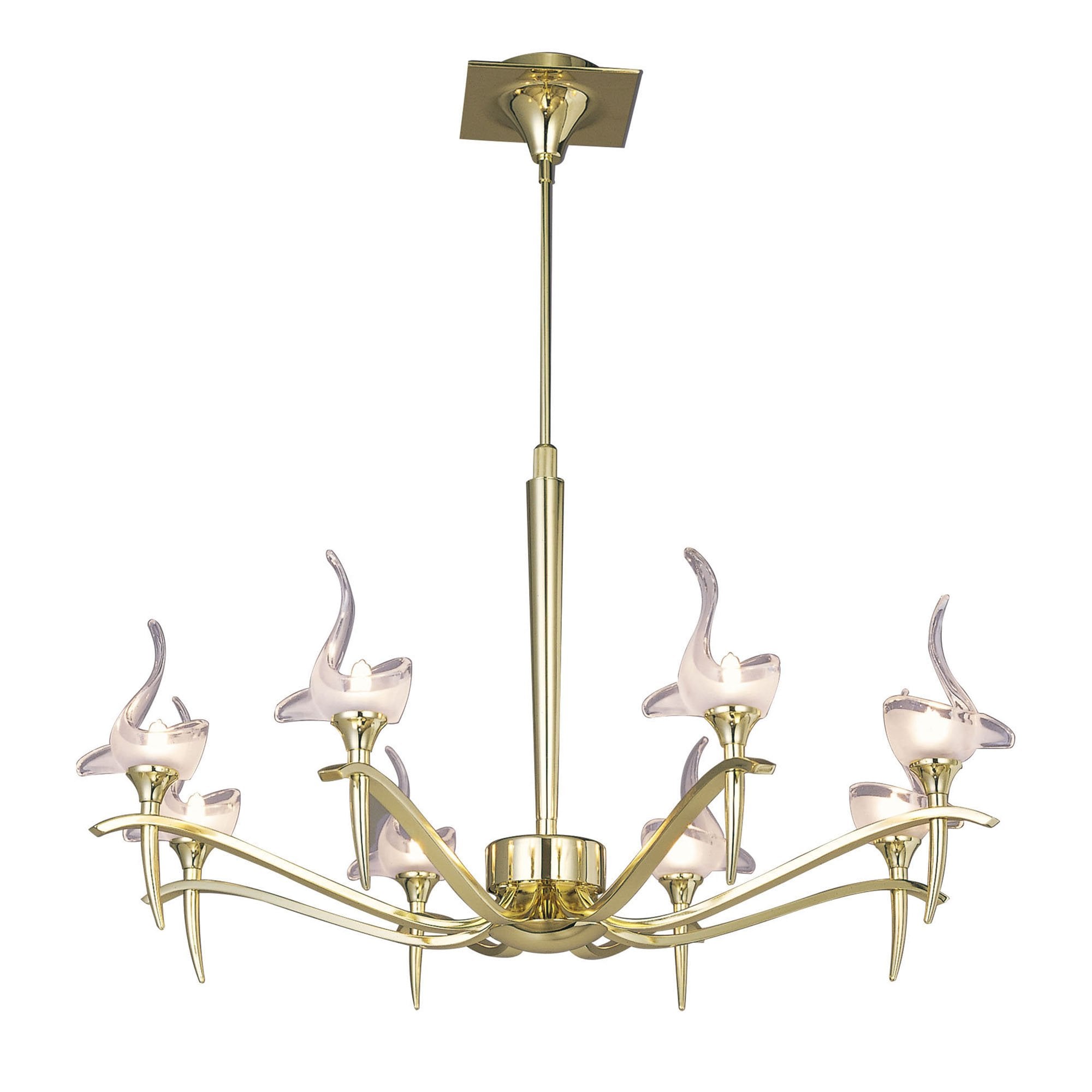 M0321PB Viena Telescopic Pendant Round 8 Light G9 Polished Brass