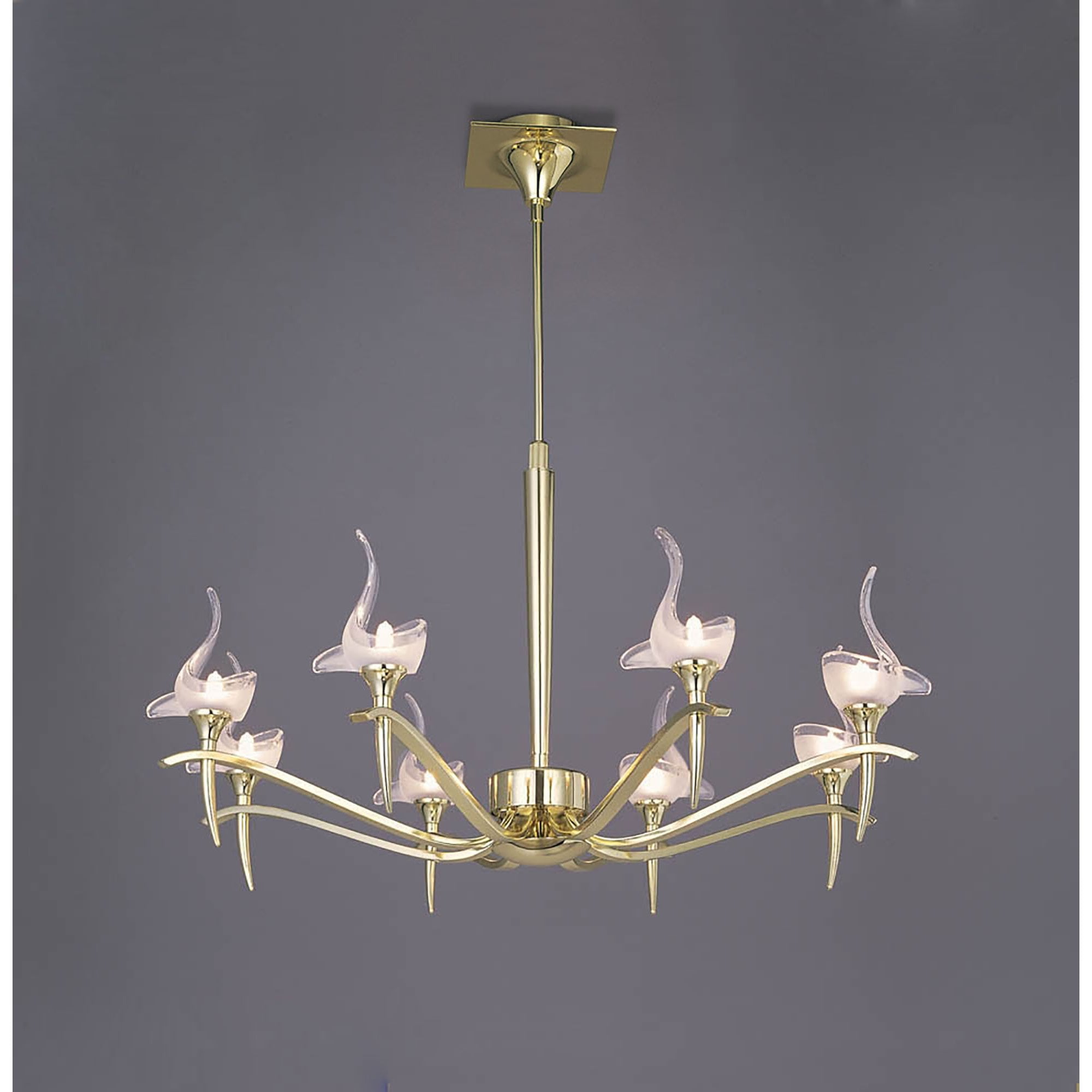 M0321PB Viena Telescopic Pendant Round 8 Light G9 Polished Brass