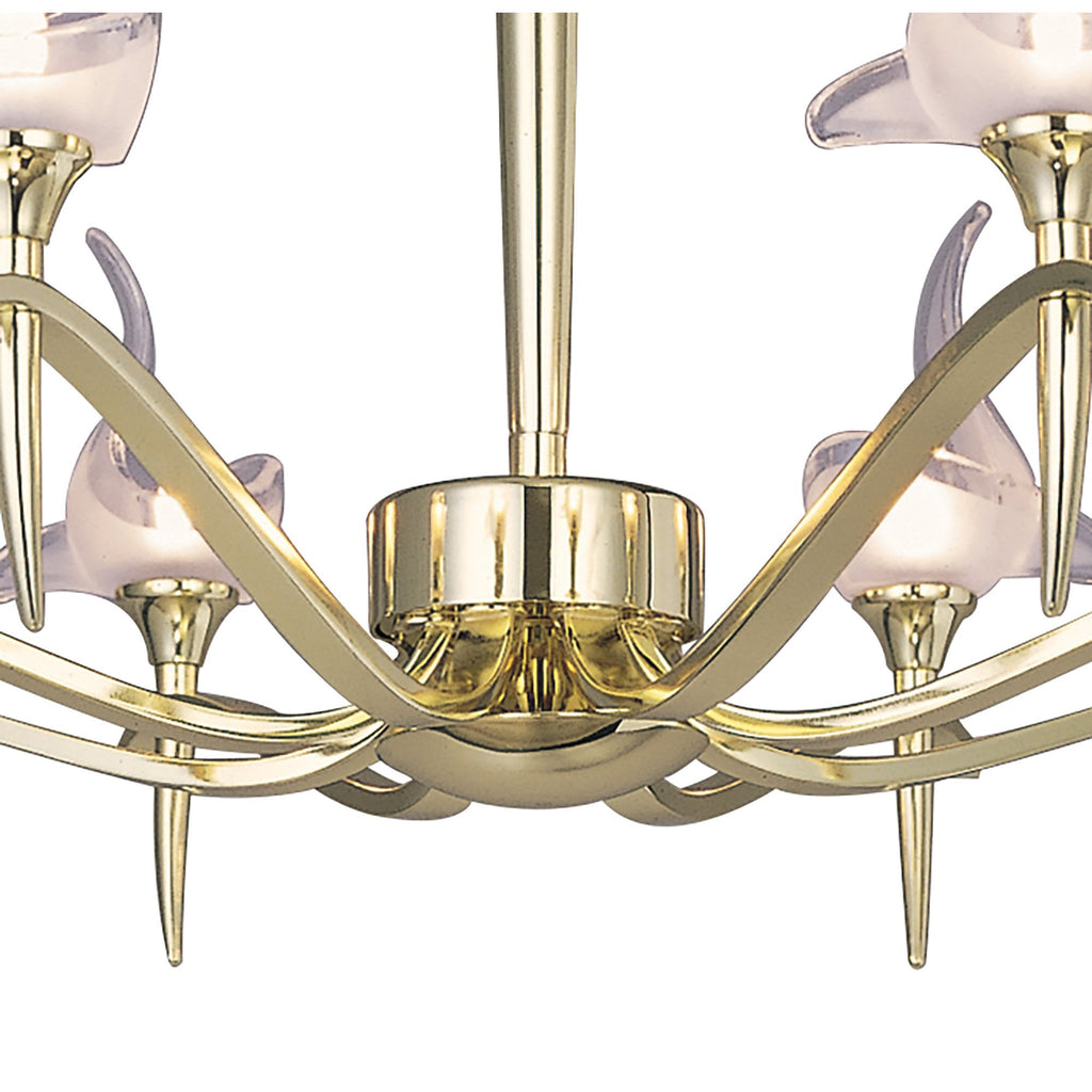 M0321PB Viena Telescopic Pendant Round 8 Light G9 Polished Brass